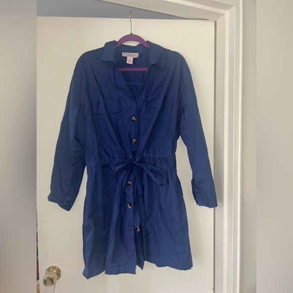 Jackets & Blazers - Women's Blue Button-Up dress